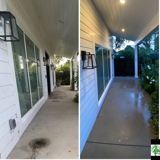 concrete cleaning before and after