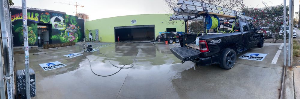 Commercial parking lot power wash long beach ca